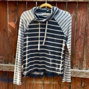 Striped REWIND sweater with cowl neck | size M